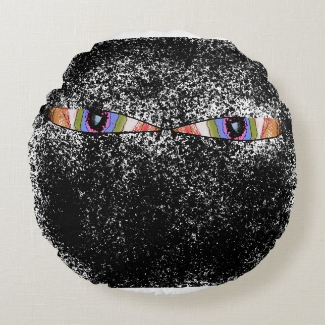 Almofada Redonda O Travesseiro ninja digital (Frente)