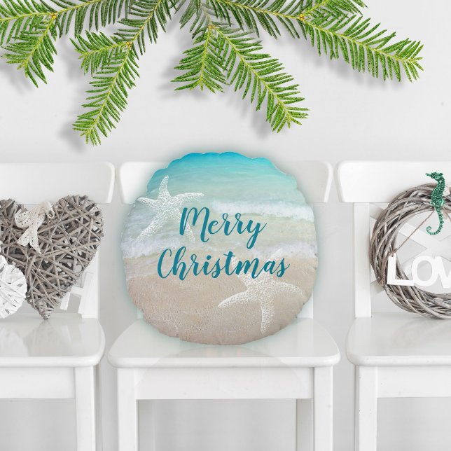 Almofada Redonda Ocean Beach Sea Stars Feriado ou Diariamente (Criador carregado)