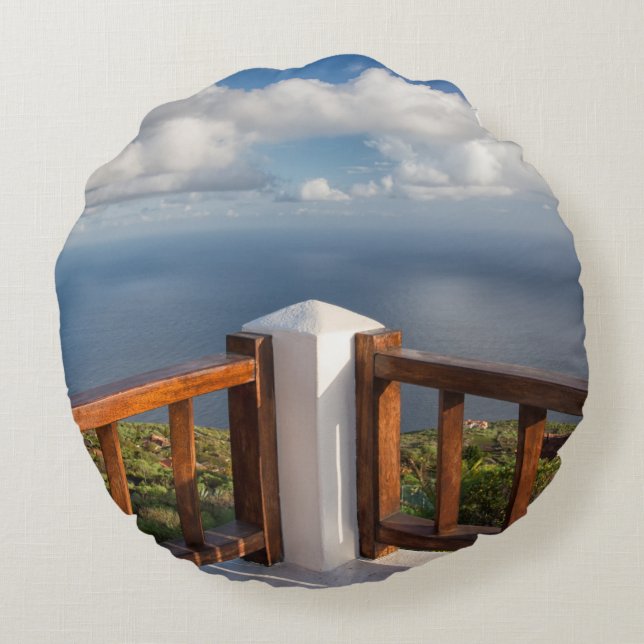 Almofada Redonda Oceano Atlântico (Verso)