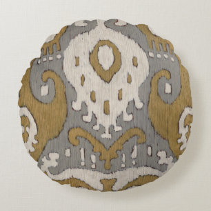 Almofada Redonda Ochre Ikat II