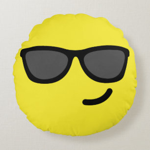 Almofada Redonda Óculos de sol Emoji
