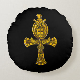 Almofada Redonda Olho de Ankh do símbolo sagrado egípcio antigo de