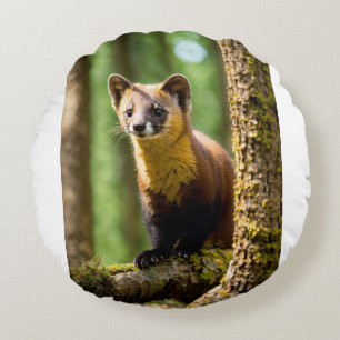 Almofada Redonda Olhos Curiosos - Encerramento do Pine Marten Anima