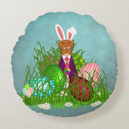 Almofada Redonda Oliver The Otter e a Caça ao Ovo da Páscoa Excelen