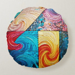 Almofada Redonda onda colorida