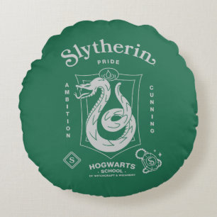 Almofada Redonda ORGULHO SLYTHERIN™ Ambição Astúcia Brasão