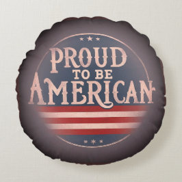 Almofada Redonda "Orgulhoso de ser americano