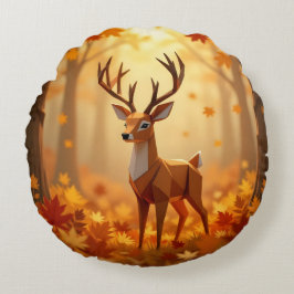 Almofada Redonda Origami Deer Fall and Autumn Travesseiro decorativ