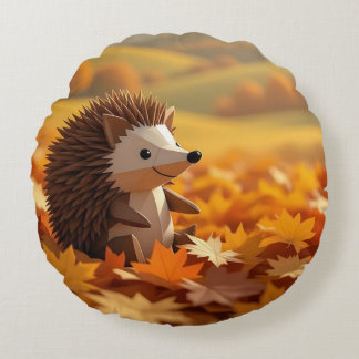 Almofada Redonda Origami Hedgehog Autumn Themed
