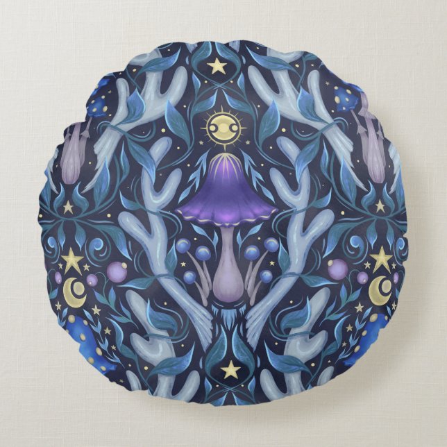 Almofada Redonda Ornamento mágico (Frente)