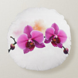 Almofada Redonda Orquídea Flor de Aurora