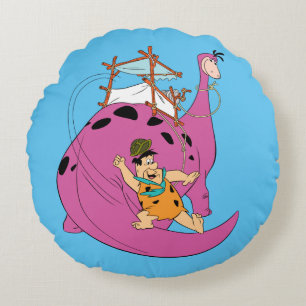 Almofada Redonda Os Flintstones Fred Deslizando A Cauda