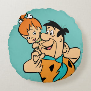 Almofada Redonda Os Flintstones Fred & Pebbles Flintstone