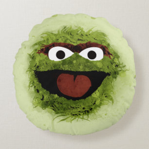 Almofada Redonda Oscar, o Grouch Tendência da Aquarela
