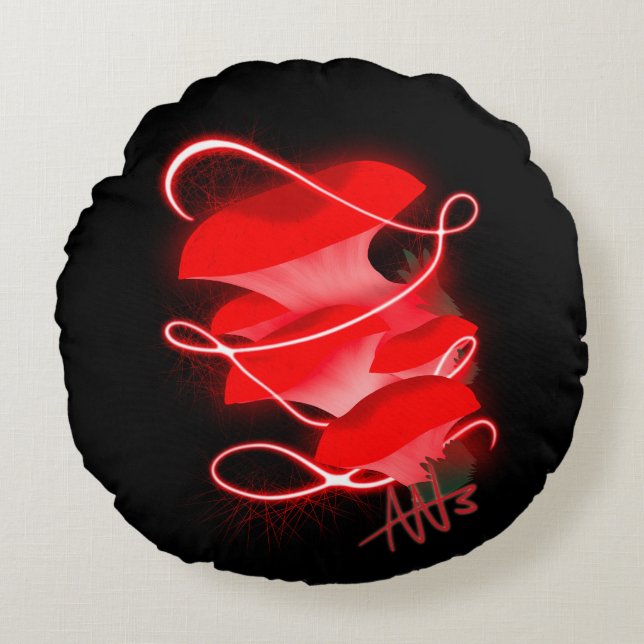 Almofada Redonda Ostra Encantada Lingueira Vermelha (Frente)