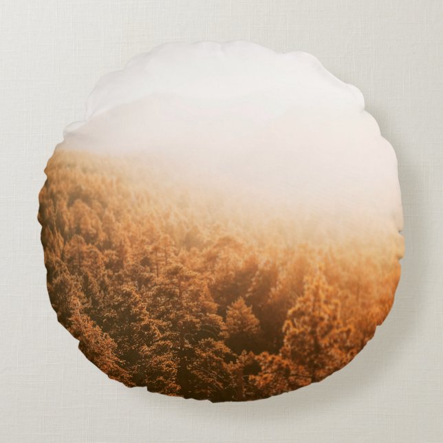 ALMOFADA REDONDA OURO SON SOBRE UMA FLORESTA (Frente)