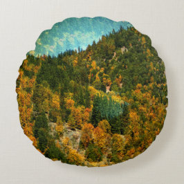 Almofada Redonda Outono nas montanhas......