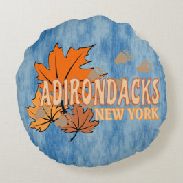 Almofada Redonda Outono Nos Adirondacks com Folhas de Queda Urso Tr