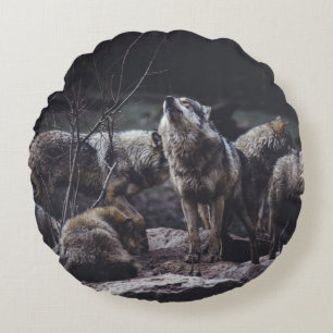 ALMOFADA REDONDA PACOTE WOLF NA FORMAÇÃO ROCK
