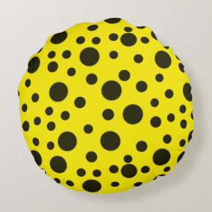 Almofada Redonda Padrão amarelo preto simples moderno
