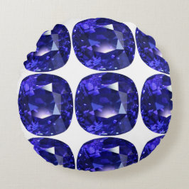 Almofada Redonda Padrão Azul