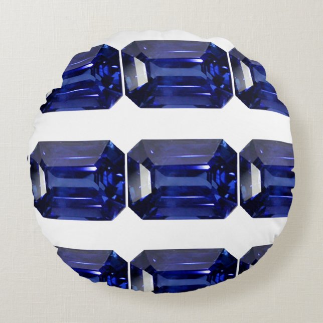 Almofada Redonda Padrão Azul (Frente)