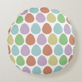 Almofada Redonda Padrão colorido dos ovos de Páscoa