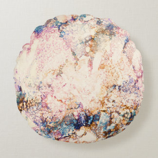 Almofada Redonda Padrão de Abstrato de Fluido Marble