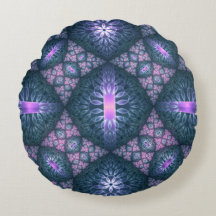 Padrão de Arte Fractal 3D Turquesa Roxo Rosa