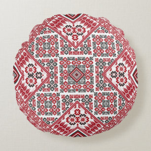 Almofada Redonda Padrão de bordados palestino 2