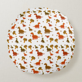Almofada Redonda Padrão de dinossauros