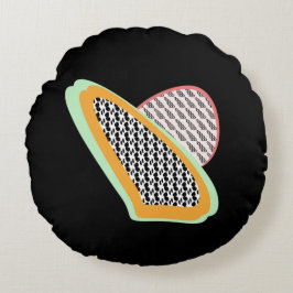 Almofada Redonda Padrão de Dragonfrutídeos da Papaya Fruta