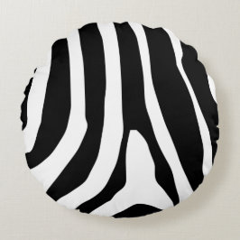 Almofada Redonda Padrão de faixas de impressão zebra