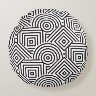 Almofada Redonda Padrão de formas geométricas
