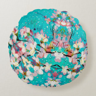 Almofada Redonda Padrão de fundo geométrico Abstrato colorido