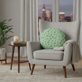 Almofada Redonda Padrão de Insetos de Cartoon Desenhado à Mão