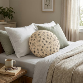 Almofada Redonda Padrão de Insetos de Desenho Animado Desenhados à 