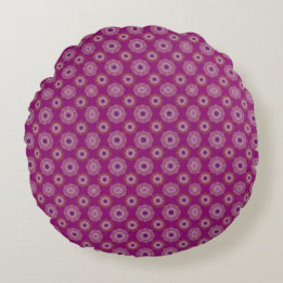 Almofada Redonda Padrão de Mandala Roxo Boho Reversible