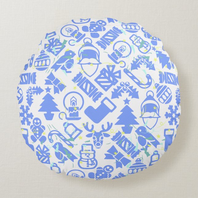 Almofada Redonda Padrão de Natal 07.nbg (Frente)