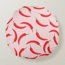 Almofada Redonda Padrão de Picy Red Chili