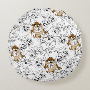 Almofada Redonda Padrão de Pop de cor de arte de linha TAZ™