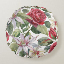 Padrão de Rosas e Clematises, 16x16 pol