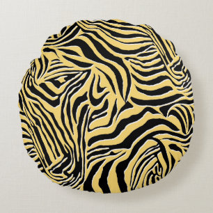 Almofada Redonda Padrão de zebra sem costura, animal. papel de pare