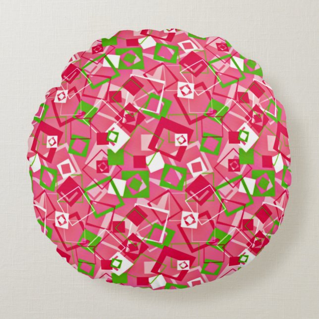 Almofada Redonda Padrão dos quadrados retrorreflectores (Frente)