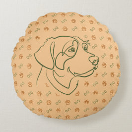 Almofada Redonda Padrão Dourado Retriever