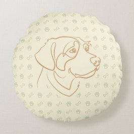 Almofada Redonda Padrão Dourado Retriever