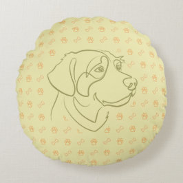 Almofada Redonda Padrão Dourado Retriever