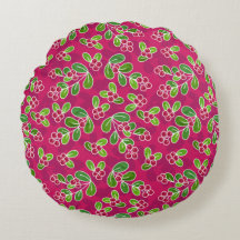 Padrão Festivo De Folhagem De Morango, Fuchsia