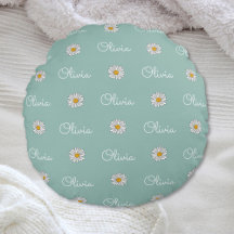 Padrão Floral de Margarida Branca com Nome Persona
