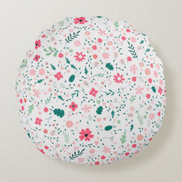 Almofada Redonda Padrão Floral Ilustrado de Coloração de outono Bon